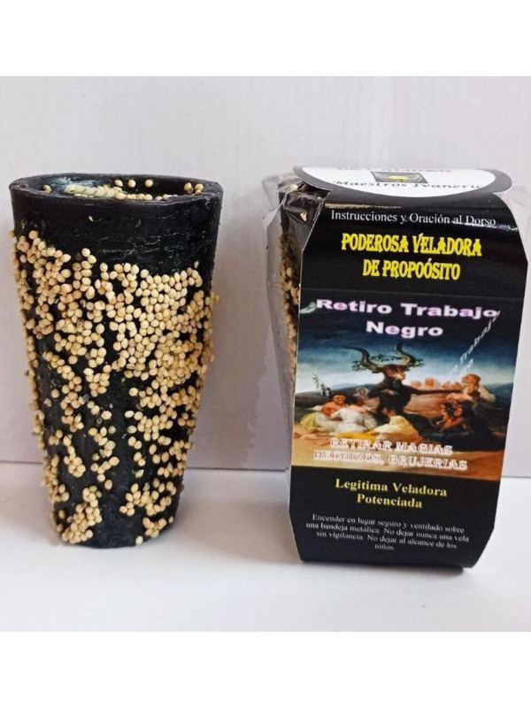 Veladora Especial de Petición Retiro Trabajo Negro, Anular Magias