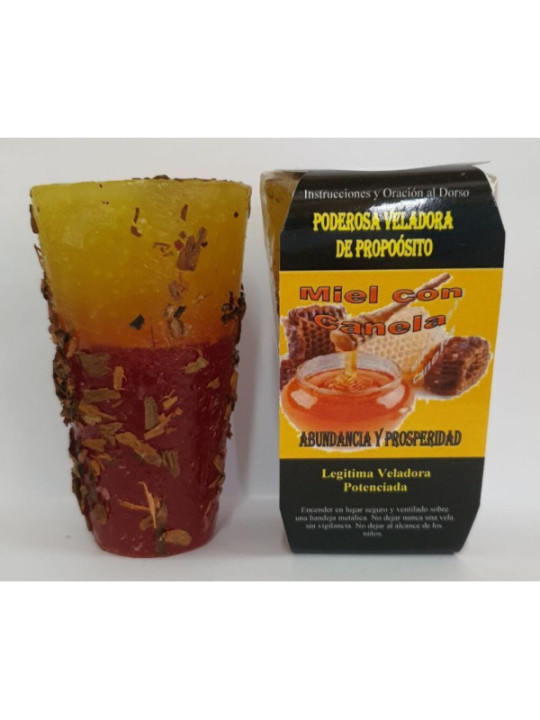 Veladora Especial de Petición Miel con Canela, Abundancia y Prosperidad