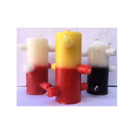 Velón 7 Mechas Tumba Trabajos Amarillo-Rojo