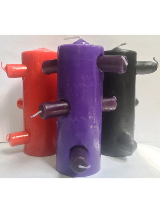 Velón 7 Mechas Tumba Trabajos Morado