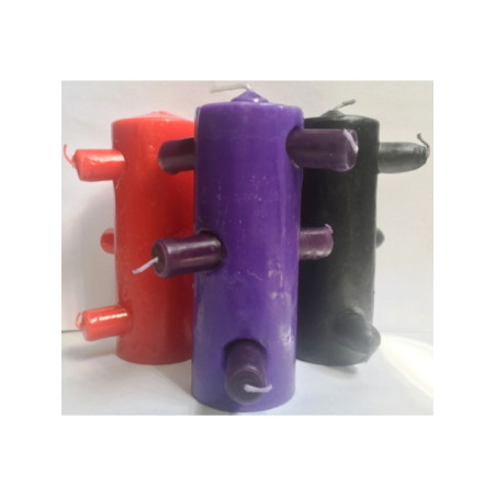 Velón 7 Mechas Tumba Trabajos Morado