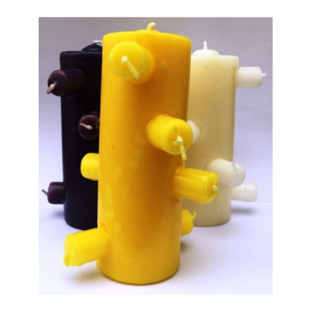 Velón 9 Mechas Tumba Trabajos Amarillo