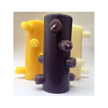 Velón 9 Mechas Tumba Trabajos Morado