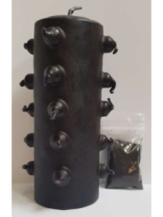 Velón 21 Mechas 14 cm Tumba Trabajos Negro