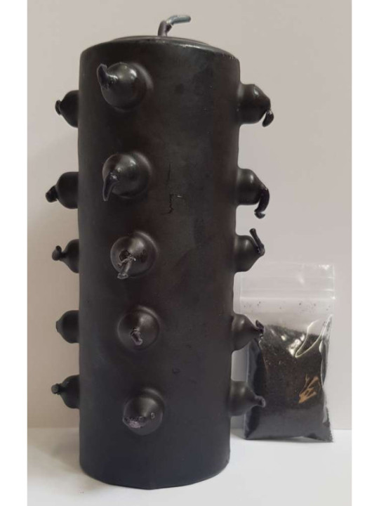 Velón 21 Mechas 14 cm Tumba Trabajos Negro