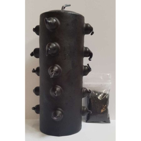 Velón 21 Mechas 14 cm Tumba Trabajos Negro