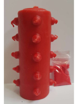 Velón 21 Mechas 14cm Tumba Trabajos Rojo