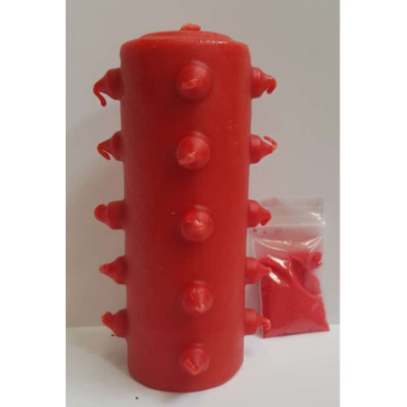Velón 21 Mechas 14cm Tumba Trabajos Rojo