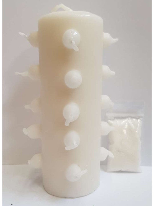 Velón 21 Mechas 14cm Tumba Trabajos Blanco