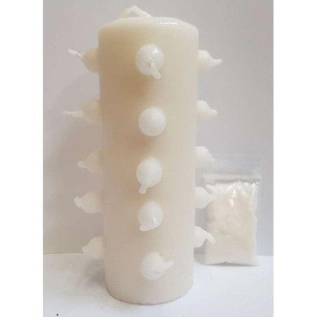 Velón 21 Mechas 14cm Tumba Trabajos Blanco