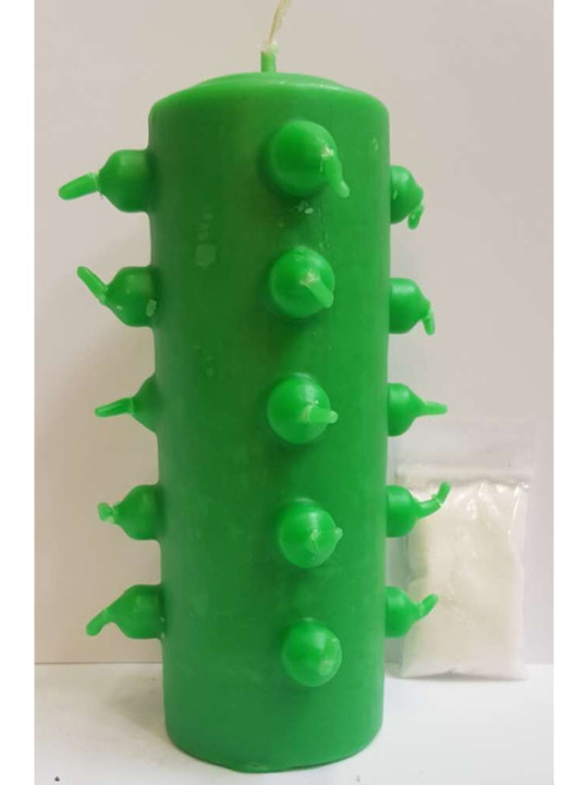 Velón 21 Mechas 14cm Tumba Trabajos Verde