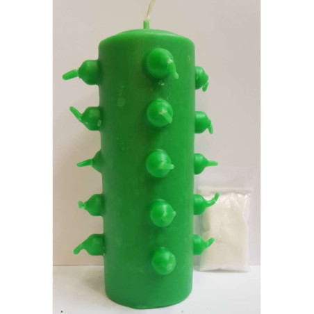 Velón 21 Mechas 14cm Tumba Trabajos Verde