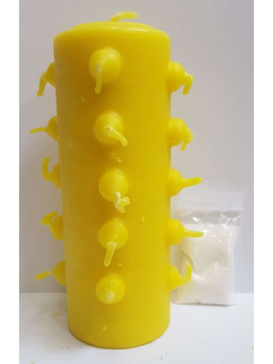 Velón 21 Mechas 14cm Tumba Trabajos Amarillo