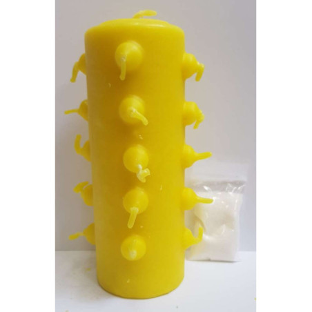 Velón 21 Mechas 14cm Tumba Trabajos Amarillo