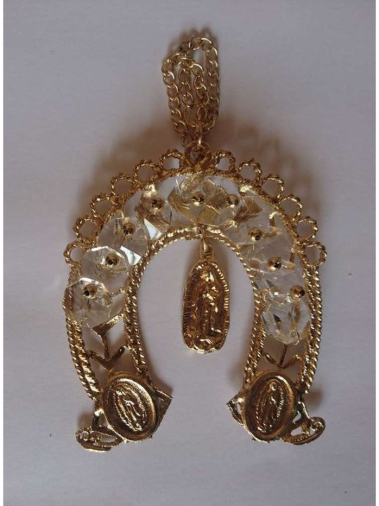 Amuleto Herradura de  Virgen Guadalupe. Protección Familiar 10x8 cm