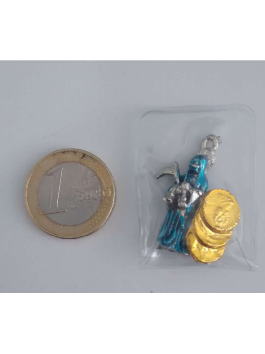 Amuleto Encapsulado Santa Muerte Azul, Ser perdonados por personas o el destino.