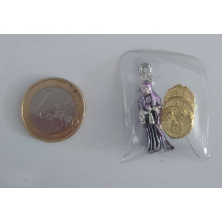 Amuleto Encapsulado Santa Muerte Morada, Fuerza y Poder