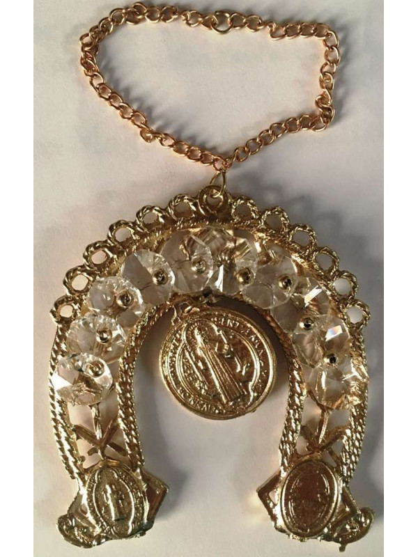 Amuleto Herradura de San Benito. Protección Negocios Hogar. 10x8 cm