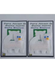Amuleto Fetiche Gata Blanca, Suerte, Abundancia