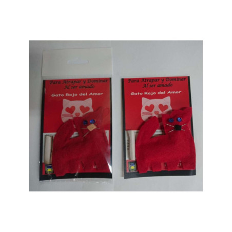 Amuleto Fetiche Gato Rojo, Atrapar y Dominar