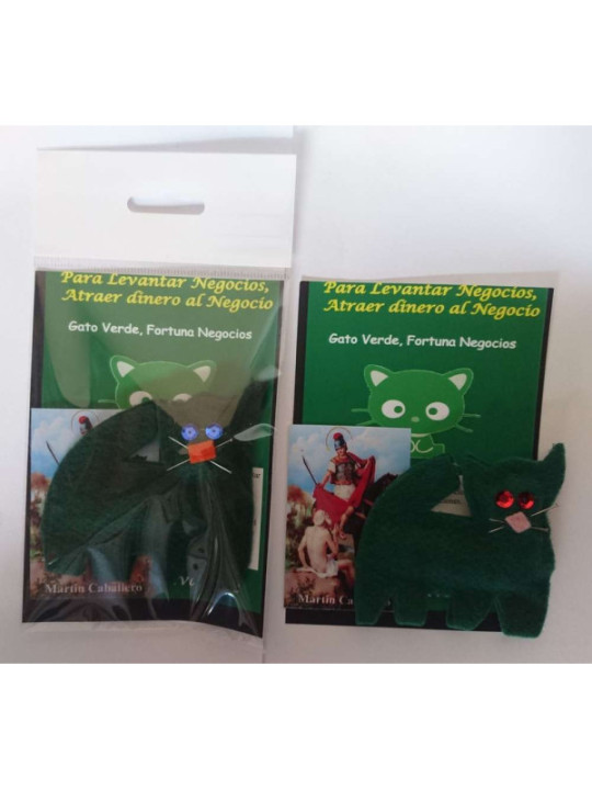 Amuleto Fetiche Gato Verde, Levanta Negocios