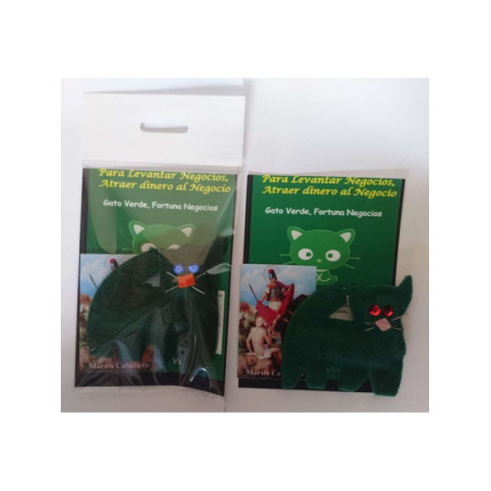 Amuleto Fetiche Gato Verde, Levanta Negocios
