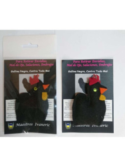 Amuleto Fetiche Gallina Negra, contra Salaciones