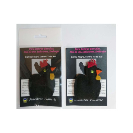Amuleto Fetiche Gallina Negra, contra Salaciones