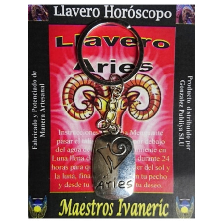 Llavero Artesano Metal Horóscopo Aries