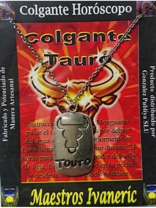 Colgante Artesano Metal Horóscopo Tauro