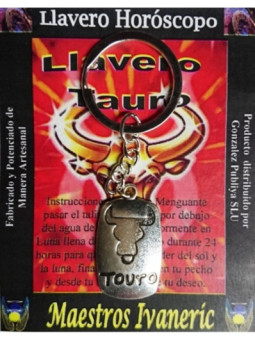 Llavero Artesano Metal Horóscopo Tauro