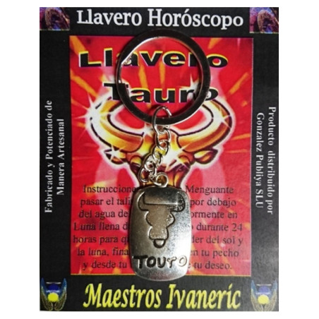 Llavero Artesano Metal Horóscopo Tauro