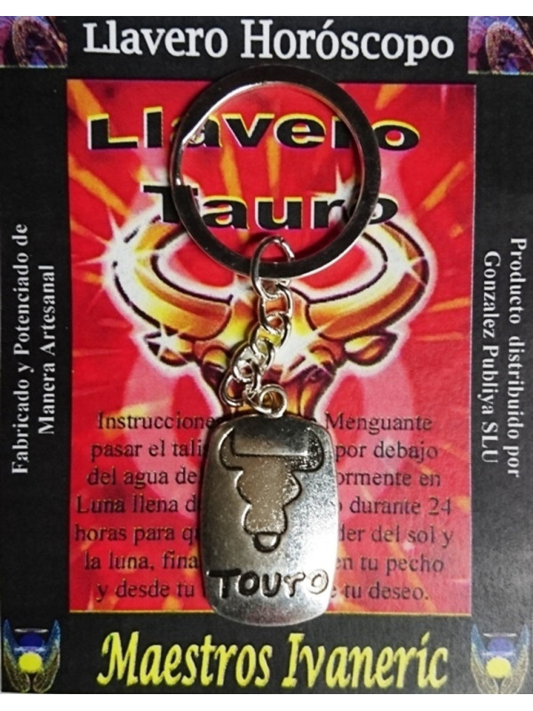 Llavero Artesano Metal Horóscopo Tauro