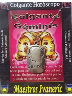 Colgante Artesano Metal Horóscopo Géminis