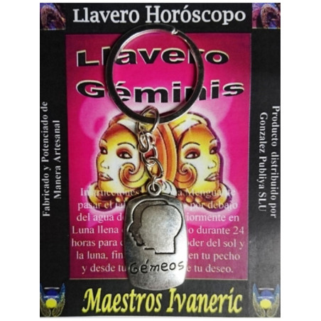 Llavero Artesano Metal Horóscopo Géminis