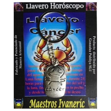 Llavero Artesano Metal Horóscopo Cancer