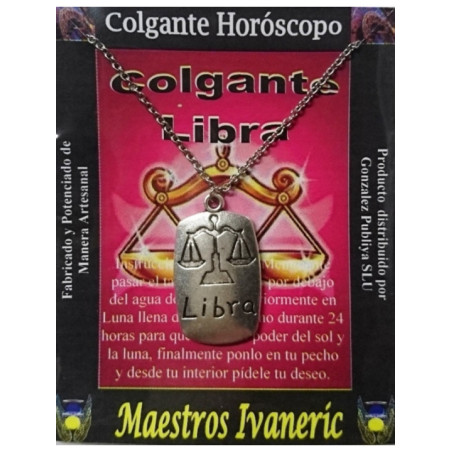 Colgante Artesano Metal Horóscopo Libra