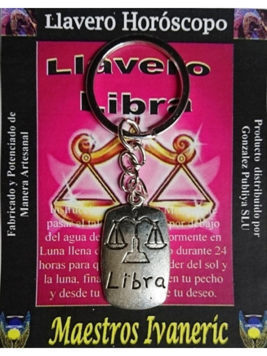 Llavero Artesano Metal Horóscopo Libra