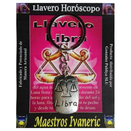 Llavero Artesano Metal Horóscopo Libra