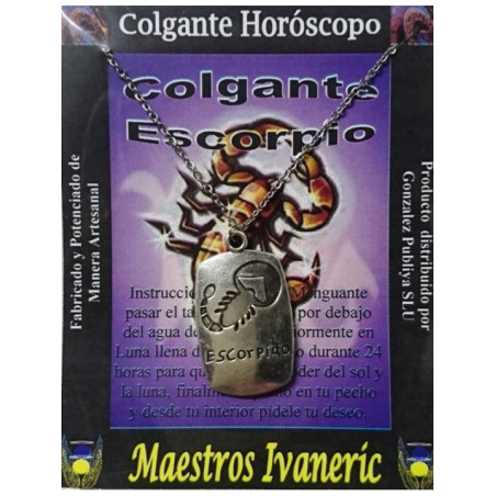 Colgante Artesano Metal Horóscopo Escorpio