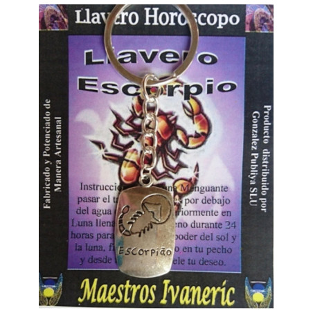 Llavero Artesano Metal Horóscopo Escorpio
