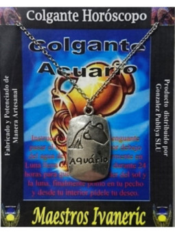 Colgante Artesano Metal Horóscopo Acuario