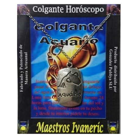 Colgante Artesano Metal Horóscopo Acuario