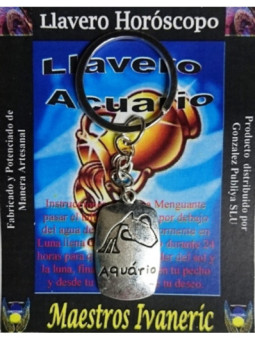 Llavero Artesano Metal Horóscopo Acuario