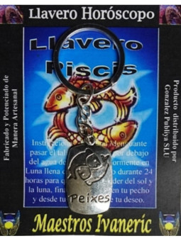 Llavero Artesano Metal Horóscopo Piscis