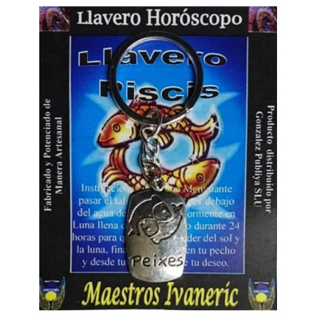 Llavero Artesano Metal Horóscopo Piscis