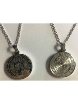 Talismán Artesano De Acero Inoxidable, San Benito, Gran Protector