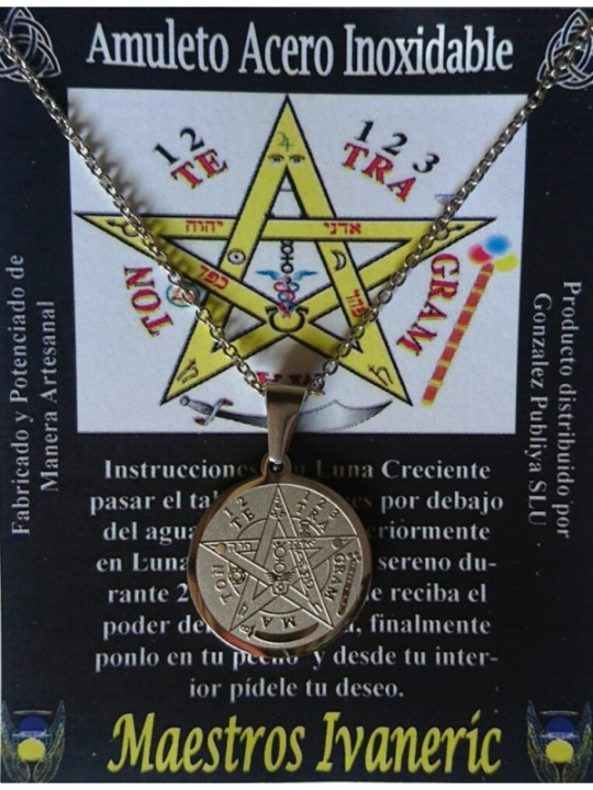Talismán Artesano De Acero Inoxidable, Medalla Tetragramaton
