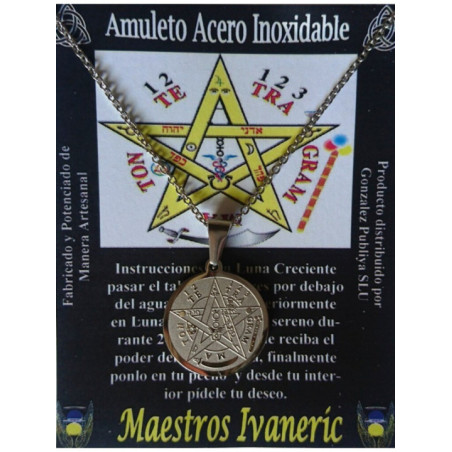 Talismán Artesano De Acero Inoxidable, Medalla Tetragramaton