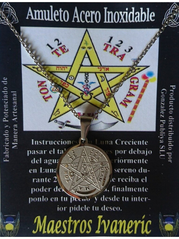 Talismán Artesano De Acero Inoxidable, Medalla Tetragramaton